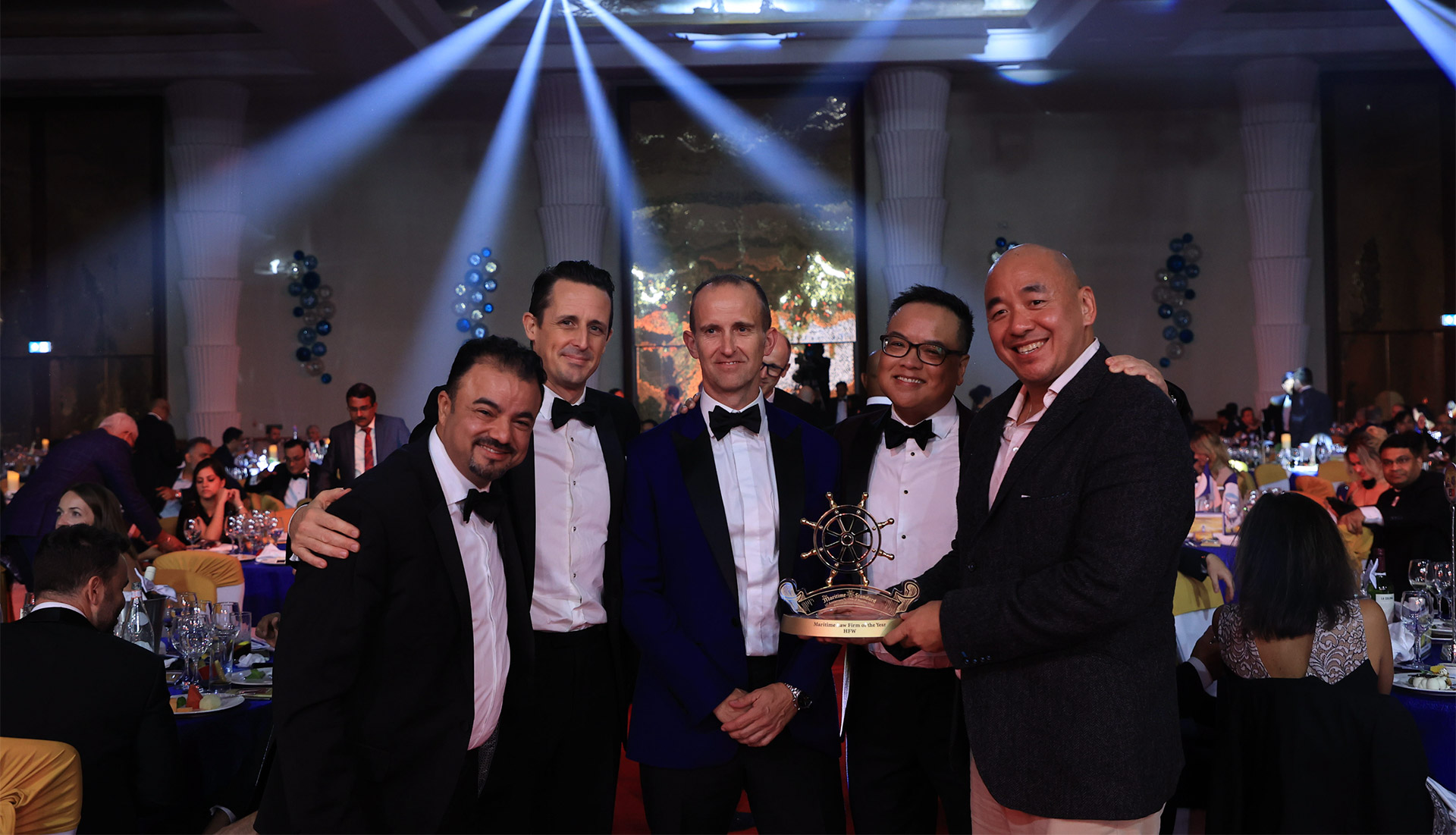 Triumphant winners pose with trophies at The Maritime Standard Awards