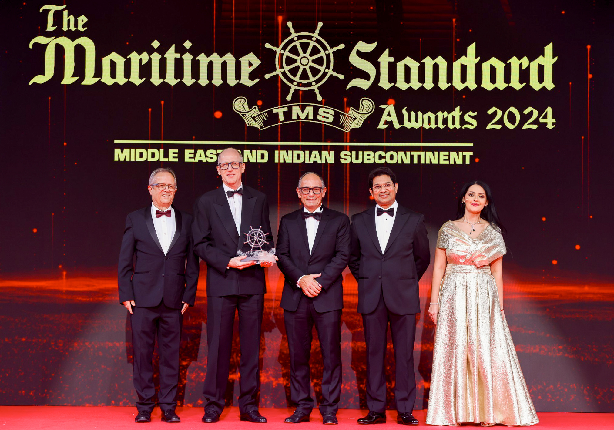 Award winners receiving trophies at The Maritime Standard Awards